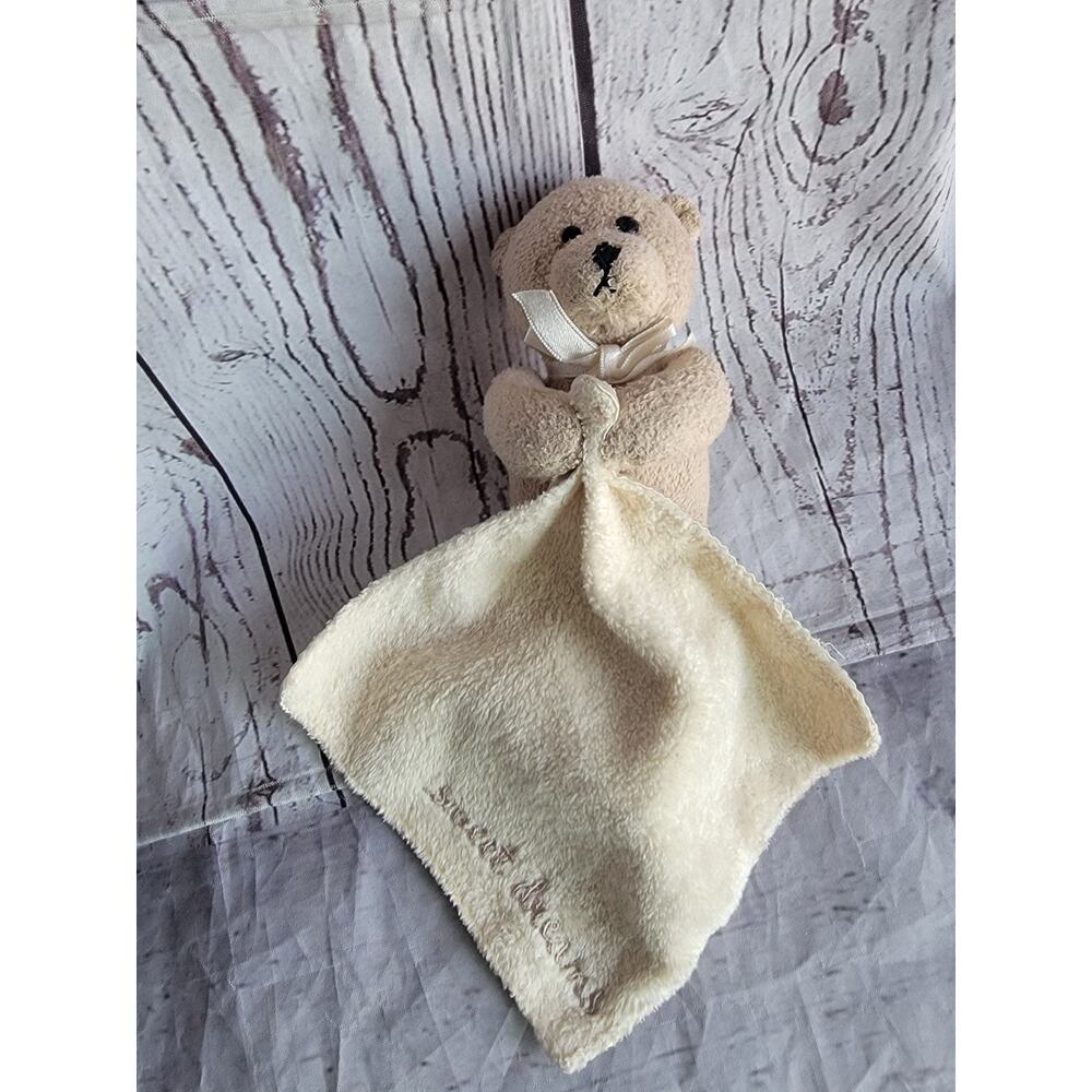 Wendy Bellissimo Teddy Bear Sweet Dreams Ivory White Baby Blanket Baby Lovey